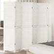 Paravent 6 Panneaux Bois à Persiennes Blanc 240 x 180 cm