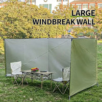 Paravent de camping kaki tissu Oxford, dimensions 300 ou 560 x 140 cm