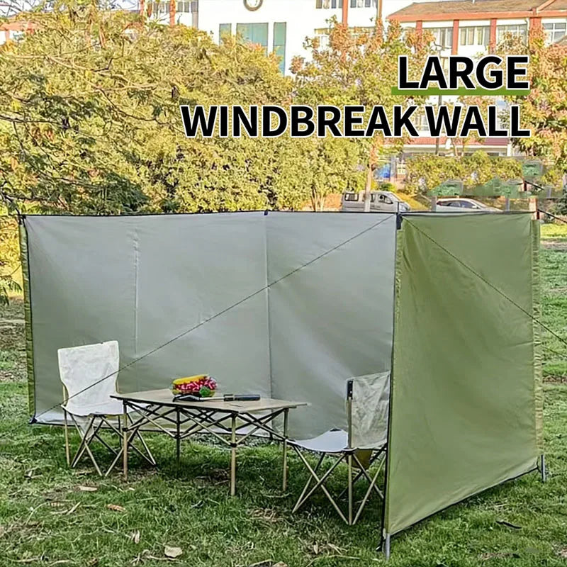 Paravent de camping kaki tissu Oxford, dimensions 300 ou 560 x 140 cm