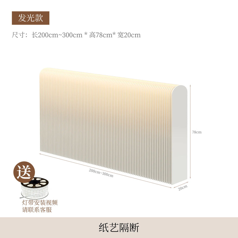 Cloison Amovible Accordéon en Papier Blanc, Hauteur 78 à 117 cm