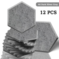 Panneau Acoustique Mural Hexagonal Polyester Lot de 12, 0,8 à 1,2 cm