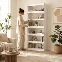 Étagère Séparatrice de Pièce Pin Massif Blanc 80 x 30 x 199,5 cm