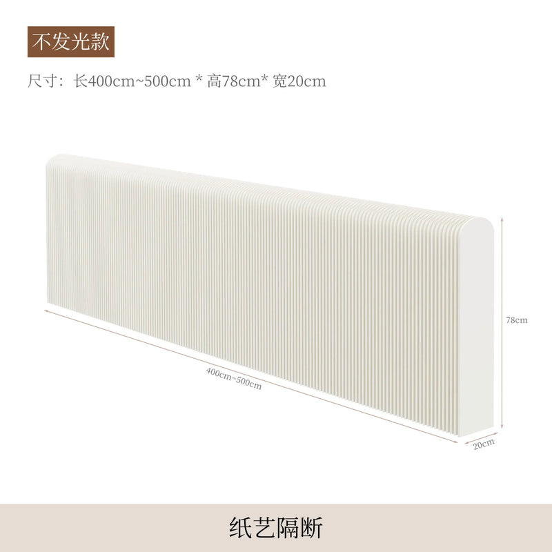 Cloison Amovible Accordéon en Papier Blanc, Hauteur 78 à 117 cm