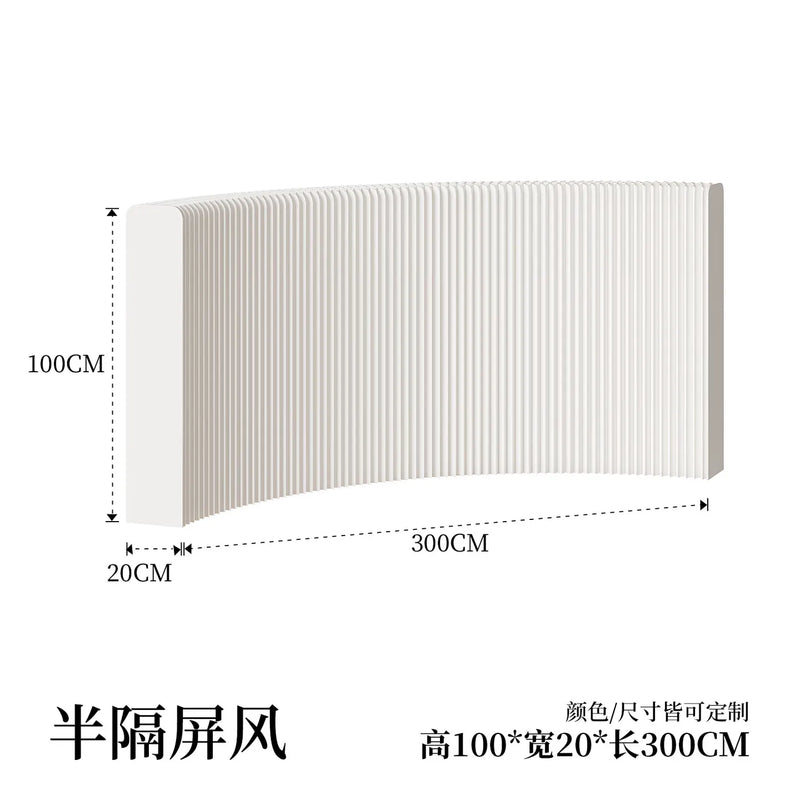 Paravent accordéon extensible blanc, hauteur 100 cm, longueur 3 m