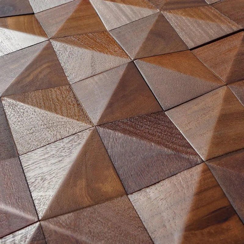 Panneau Acoustique Mural 3D Pyramides Bois Massif 30 x 30 cm