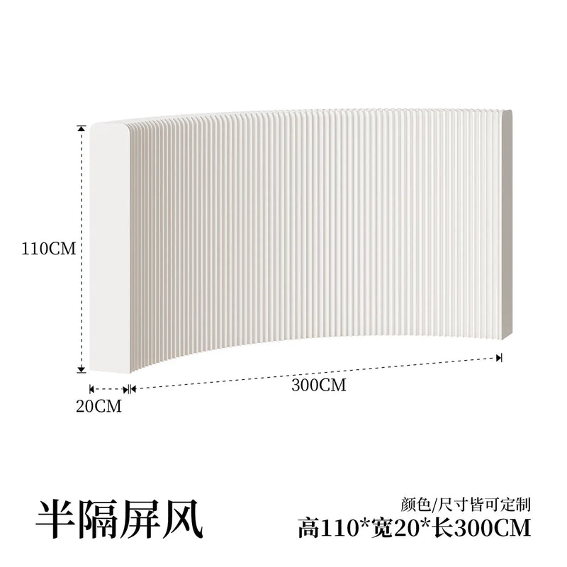 Paravent accordéon extensible blanc, hauteur 110 cm, longueur 3 m