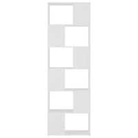 Étagère Séparatrice de Pièce Fine Blanche 6 Niveaux 60 x 24 x 186 cm