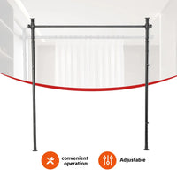 Support de rideau séparateur de pièce sol-plafond noir, pour un coin chambre