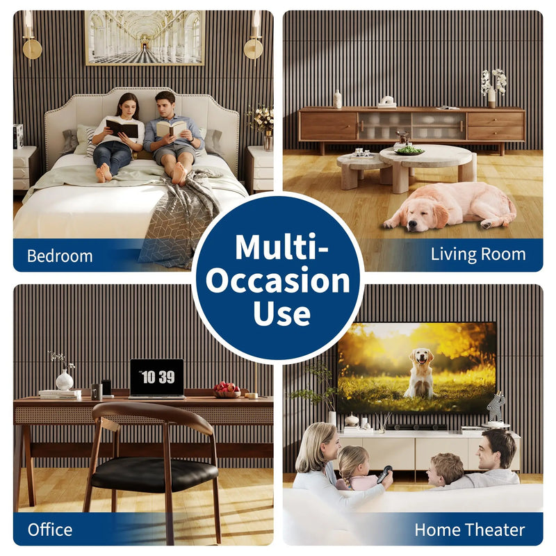 Panneau Acoustique Mural Rainuré 3D Bois 120 x 30 ou 120 x 60 cm