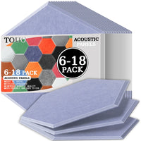 Panneau Acoustique Mural Hexagonal Polyester 6 à 18 Pièces 0,8 cm