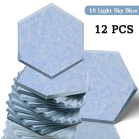 Panneau Acoustique Mural Hexagonal Polyester Lot de 12, 0,8 à 1,2 cm