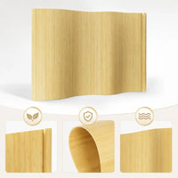 Paravent bambou ondulé souple beige, dimensions 400 x 165 cm