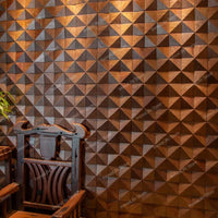 Panneau Acoustique Mural 3D Pyramides Bois Massif 30 x 30 cm