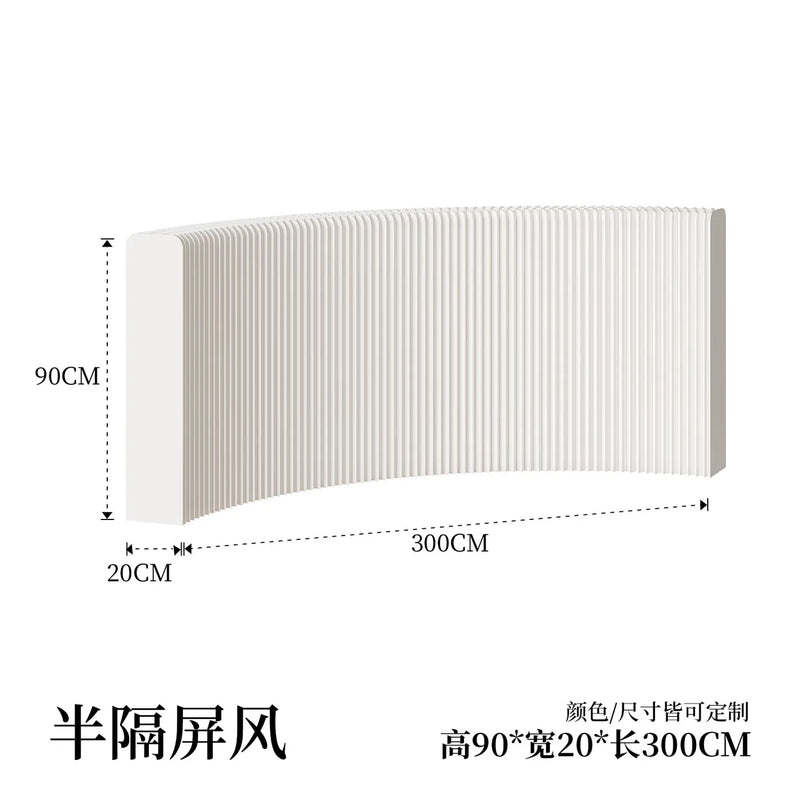 Paravent accordéon extensible blanc, hauteur 90 cm, longueur 3 m