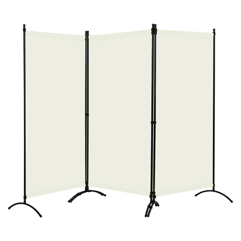 Paravent Extérieur 3 Panneaux Polyester Gris ou Crème 255 x 181 cm
