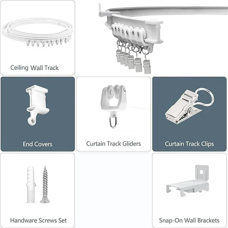Rail flexible rideau séparateur plafond ou mur, pour un salon