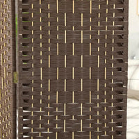 Paravent 4 Panneaux Polypropylène Tressé Marron Dessus Arqué 180 x 180 cm