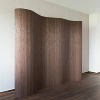 Paravent ondulé souple en lames de bois 4 couleurs, coloris brun foncé