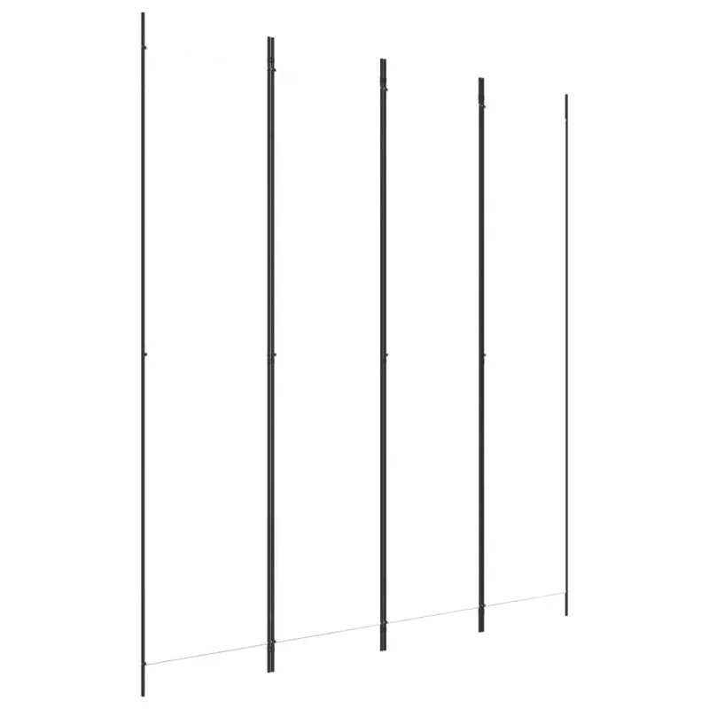 Paravent 4 Panneaux Tissu Blanc Cadre Métal Noir 200 x 220 cm
