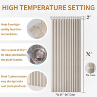 Rideau Séparateur Plissé Tissu Noir Gris Blanc Cassé 100 à 300 cm