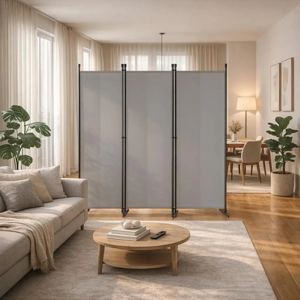 Paravent 3 à 6 Panneaux Tissu Gris Clair ou Foncé 180 cm