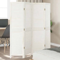 Paravent Persienne Bois de Paulownia Massif Blanc 3, 4 ou 5 Panneaux