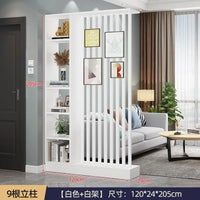 Étagère séparatrice de pièce à lames verticales blanc noir gris, pour séparer une pièce, pour ranger et décorer