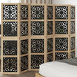 Paravent 6 Panneaux Bois Paulownia Motif Géométrique Ajouré Noir 160 cm
