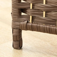 Paravent 4 Panneaux Polypropylène Tressé Marron Dessus Arqué 180 x 180 cm