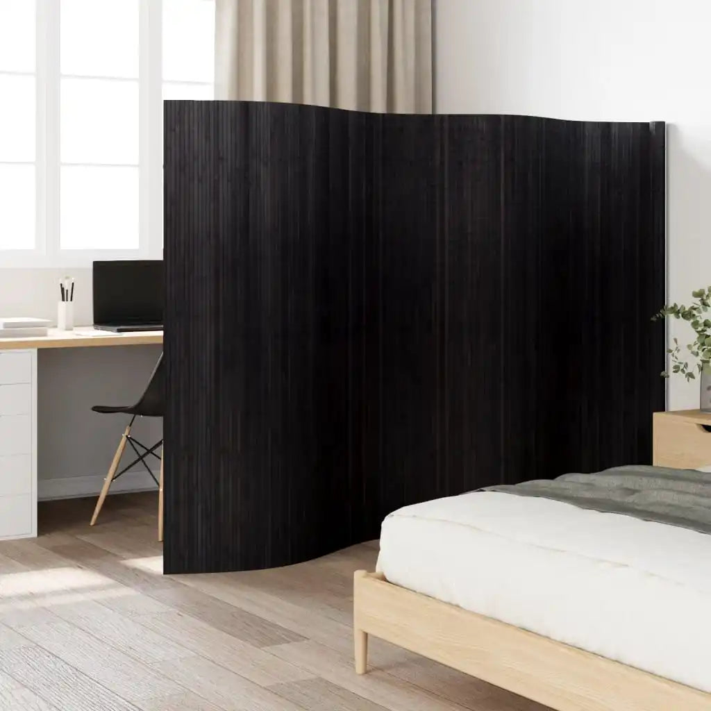 Paravent bambou noir 4 panneaux pliant