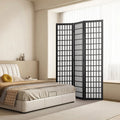 Paravent Japonais 3 Panneaux Shoji Bois de Paulownia Noir 120,5 x 170 cm