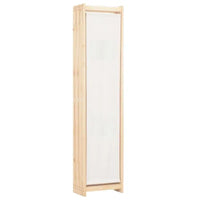 Paravent 6 Panneaux Tissu Crème Cadre Sapin Massif 240 x 170 cm