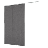 Panneau japonais coulissant 4 panneaux occultants gris foncé sur rail, dimensions 116-218 cm