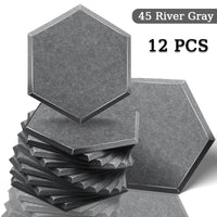 Panneau Acoustique Mural Hexagonal Polyester Lot de 12, 0,8 à 1,2 cm