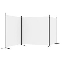 Paravent 3 Panneaux Large Tissu Blanc 525 x 180 cm