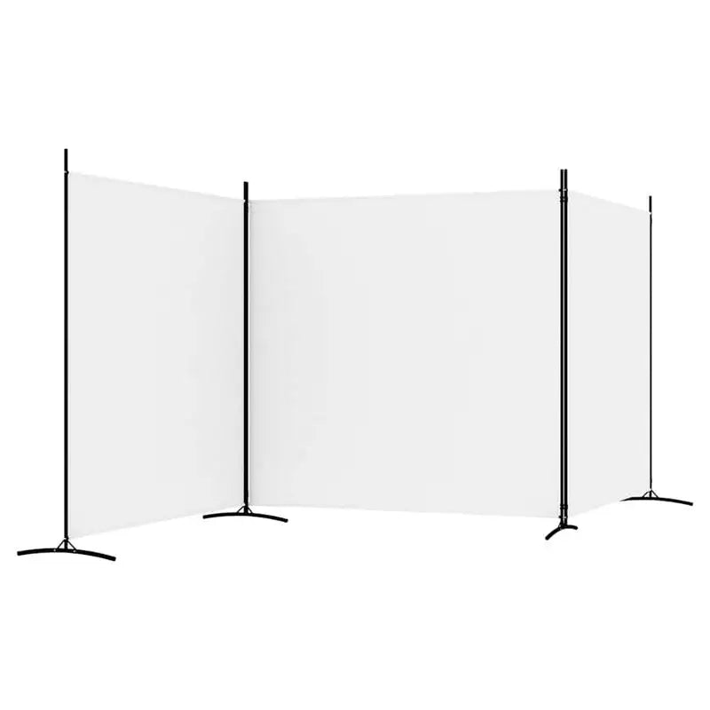 Paravent 3 Panneaux Large Tissu Blanc 525 x 180 cm