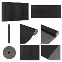 Paravent Bambou Gris Anthracite Enroulable 400 x 165 cm