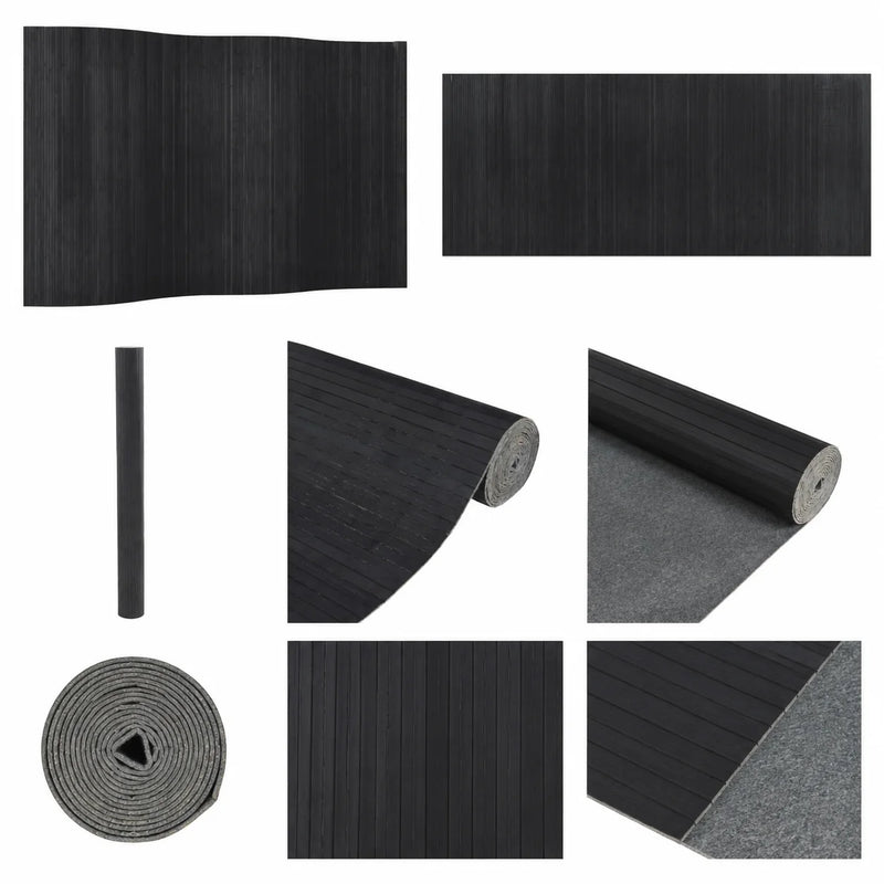 Paravent Bambou Gris Anthracite Enroulable 400 x 165 cm