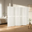 Paravent Japonais Pliant 6 Panneaux Bois de Sapin Blanc 240 x 170 cm