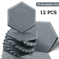Panneau Acoustique Décoratif Hexagonal 12 Pièces Polyester 0,8 à 1,2 cm