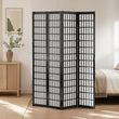 Paravent Japonais Pliable 4 Panneaux Cadre Noir Tissu Blanc 162 x 170 cm