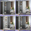 Étagère Séparatrice de Pièce à Lames Verticales Blanc Noir Gris 205 cm
