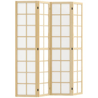 Paravent Japonais 4 Panneaux Shoji Pin Naturel 160 x 170 cm