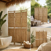 Paravent 3 panneaux bambou naturel, pour séparer une pièce