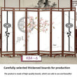 Paravent Chinois 6 Panneaux Bois Imprimé Motifs Asiatiques 270 x 180 cm