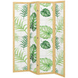Paravent 4 Panneaux Imprimé Palmiers Tropicaux Cadre Bois de Pin 160 x 170 cm