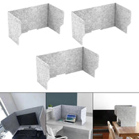 Séparateur de bureau acoustique feutre gris, dimensions 60 à 100 cm