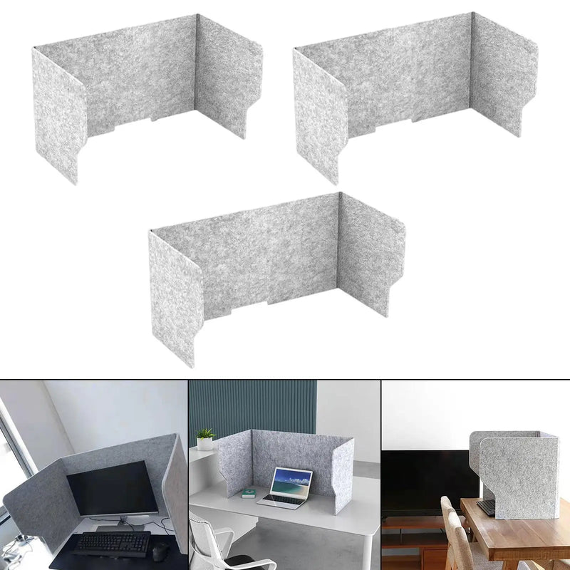 Séparateur de bureau acoustique feutre gris, dimensions 60 à 100 cm