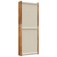 Paravent 6 panneaux acacia toile écru, pour une chambre