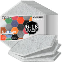 Panneau Acoustique Mural Hexagonal Polyester 6 à 18 Pièces 0,8 cm